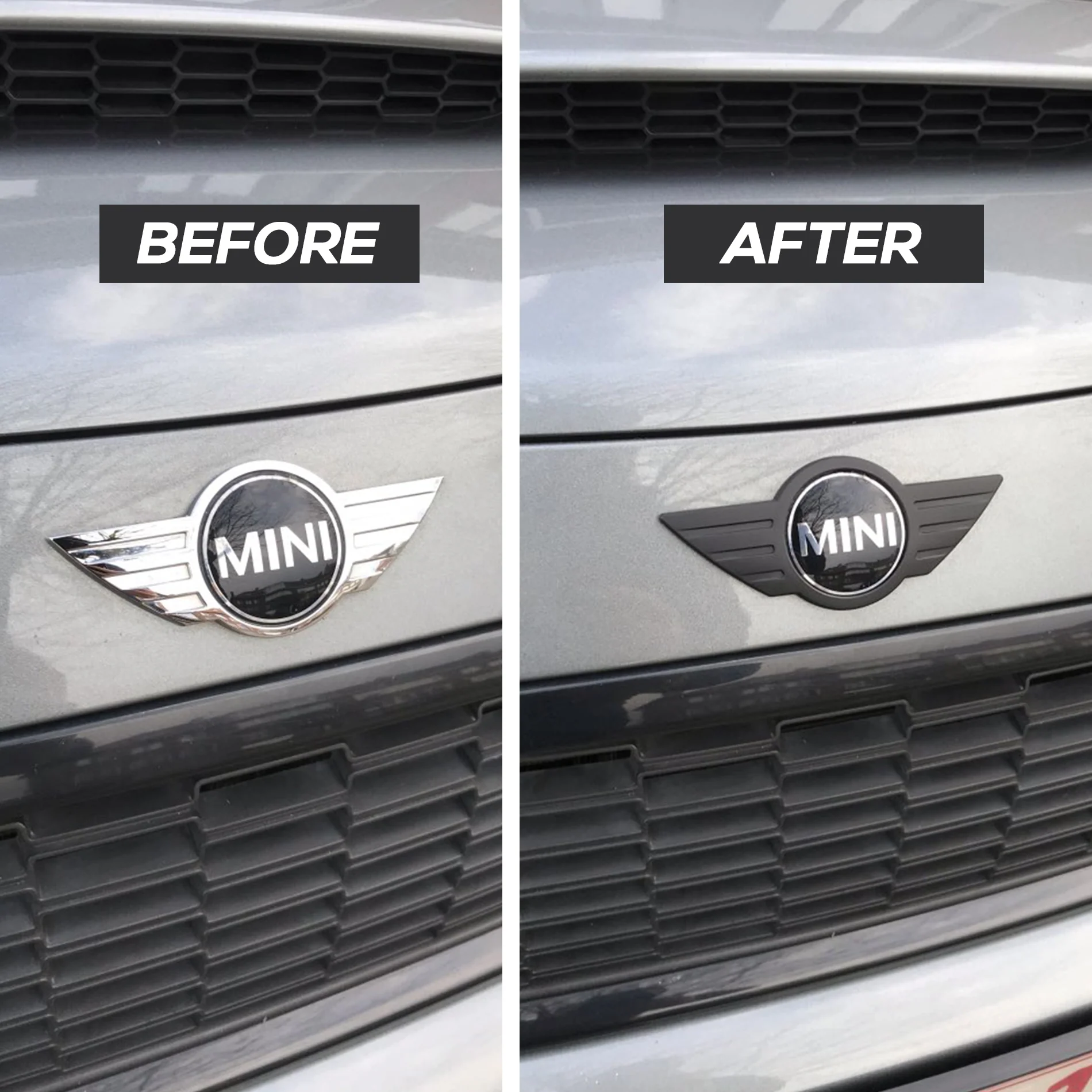 MINI DECHROME LOGO EMBLEM FOR GEN 2 & 3 (PIANO BLACK) - Image 4